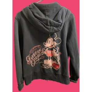 NWT Disney Parks L Hoodie Jacket Mickey Mouse Black Large Rhinestones Lg